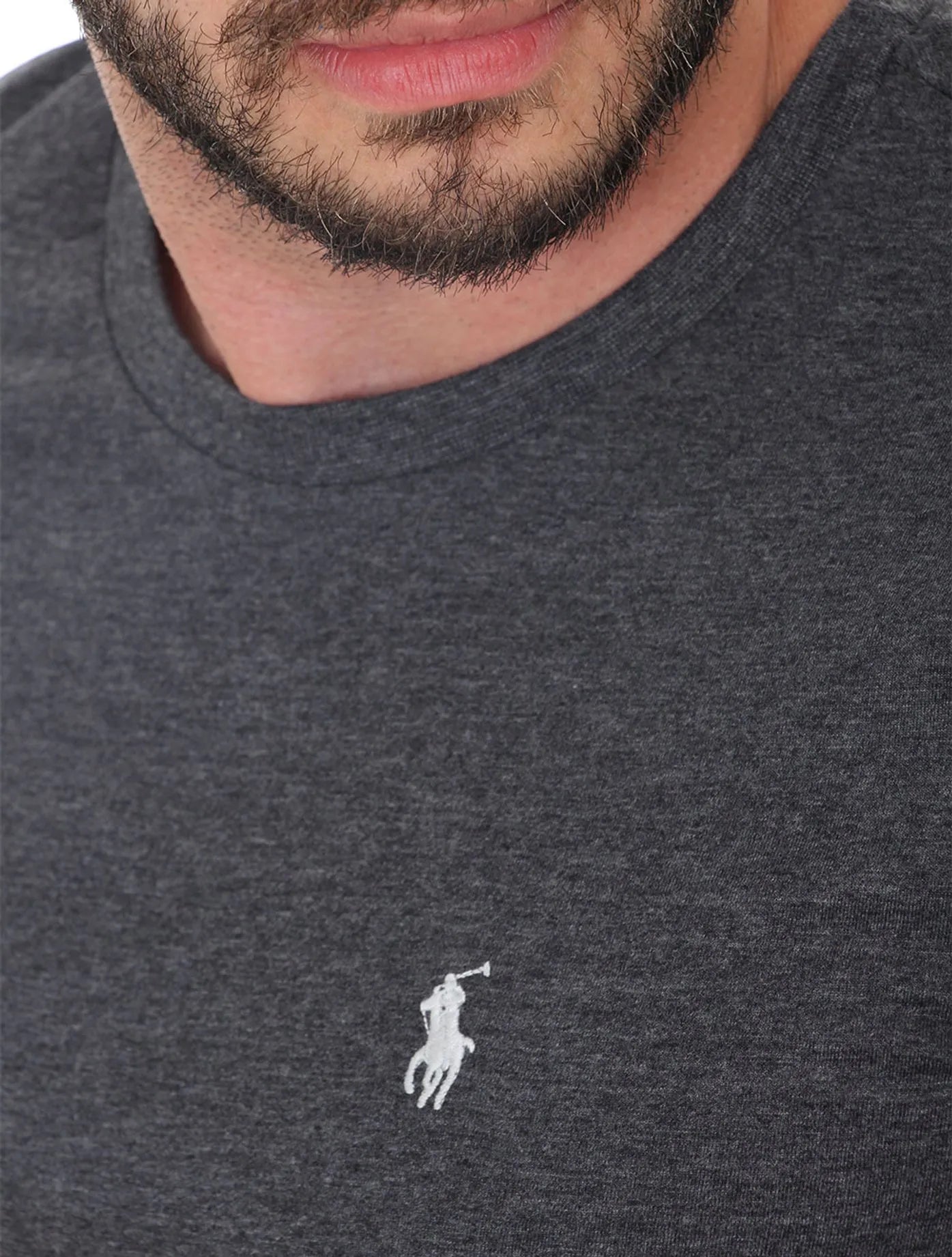 Camiseta Ralph Lauren Masculina Custom Fit - Cinza Graffite