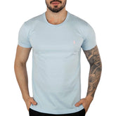 Camiseta Ralph Lauren Masculina Custom Fit - Azul Claro