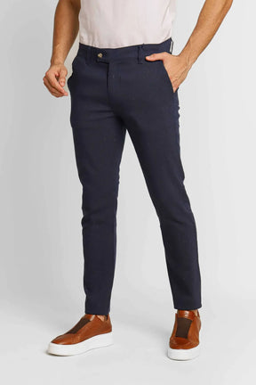Calça Ralph Lauren Linho Straight Fit - Azul Marinho