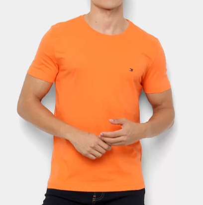 Camiseta Tommy Hilfiger Masculina Classic Nape Laranja