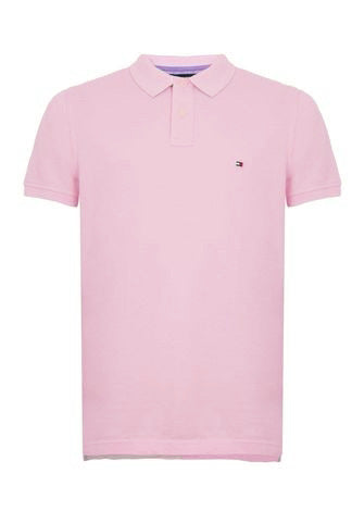 Camisa Gola Polo Tommy Hilfiger Masculina Coupe Sur Ivy - Rosa Bebê