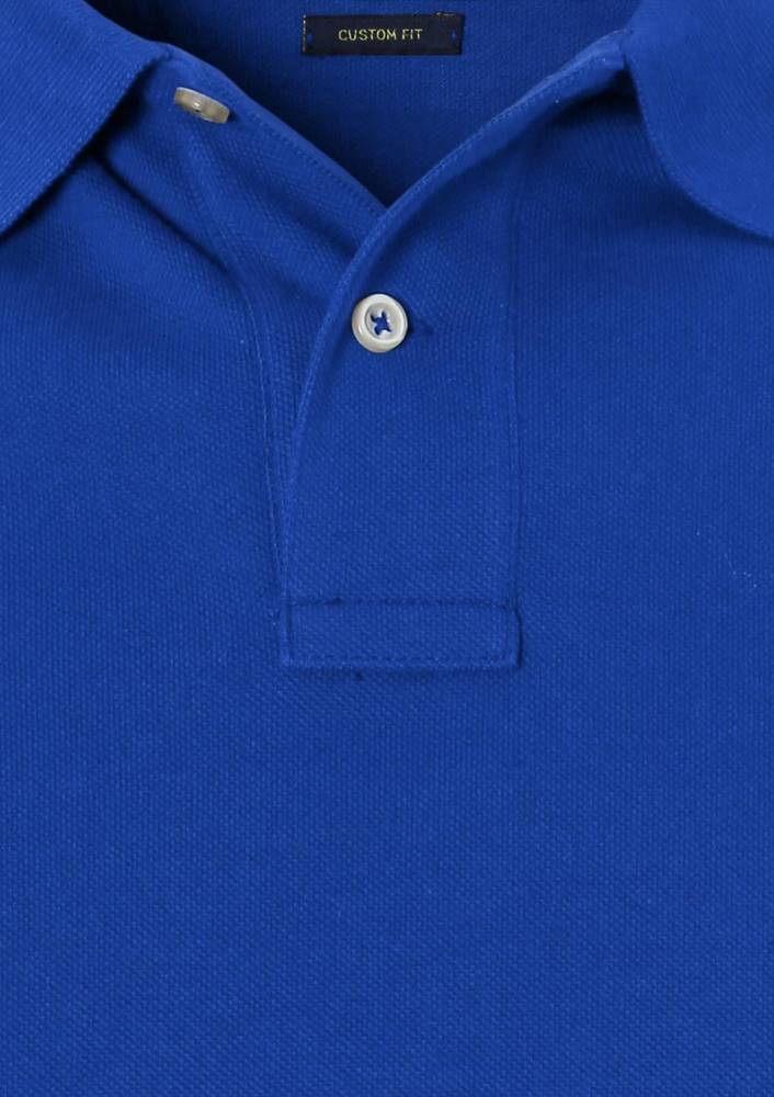Camisa Gola Polo Ralph Lauren Masculina Custom Fit - Azul Royal