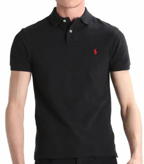 Camisa Gola Polo Ralph Lauren Masculina Custom Fit - Preta
