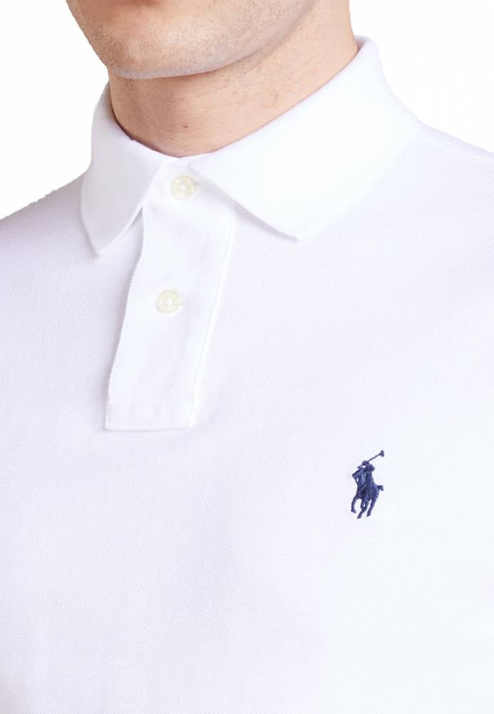 Camisa Gola Polo Ralph Lauren Masculina Custom Fit - Branca