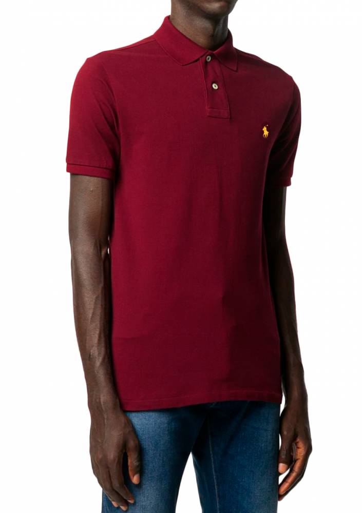 Camisa Gola Polo Ralph Lauren Masculina Custom Fit - Marsala