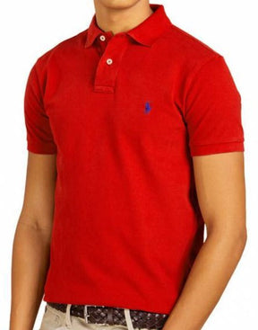 Camisa Gola Polo Ralph Lauren Masculina Custom Fit - Vermelha