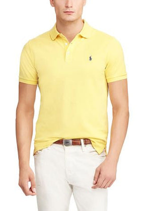 Camisa Gola Polo Ralph Lauren Masculina Custom Fit - Amarelo Claro
