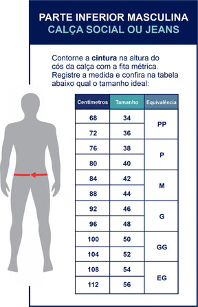 ULTIMA OPORTUNIDADE Calça Reta Masculina em Sarja 4 Unidades