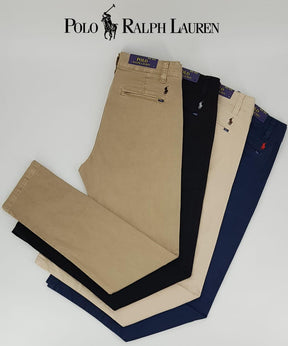 Calça Ralph Lauren de Sarja Chino Stretch Slim Fit - Areia
