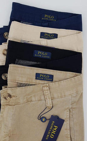 Calça Ralph Lauren de Sarja Chino Stretch Slim Fit - Areia