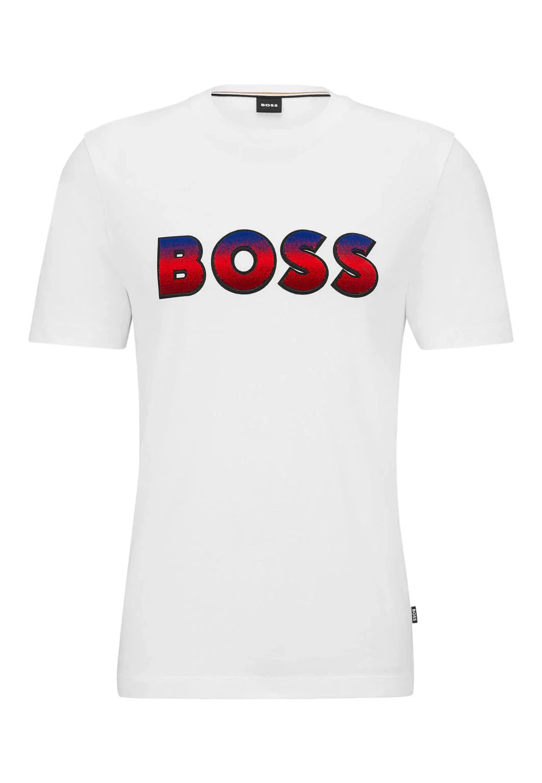 Camiseta Hugo Boss Regular Fit Logo Azul Branca