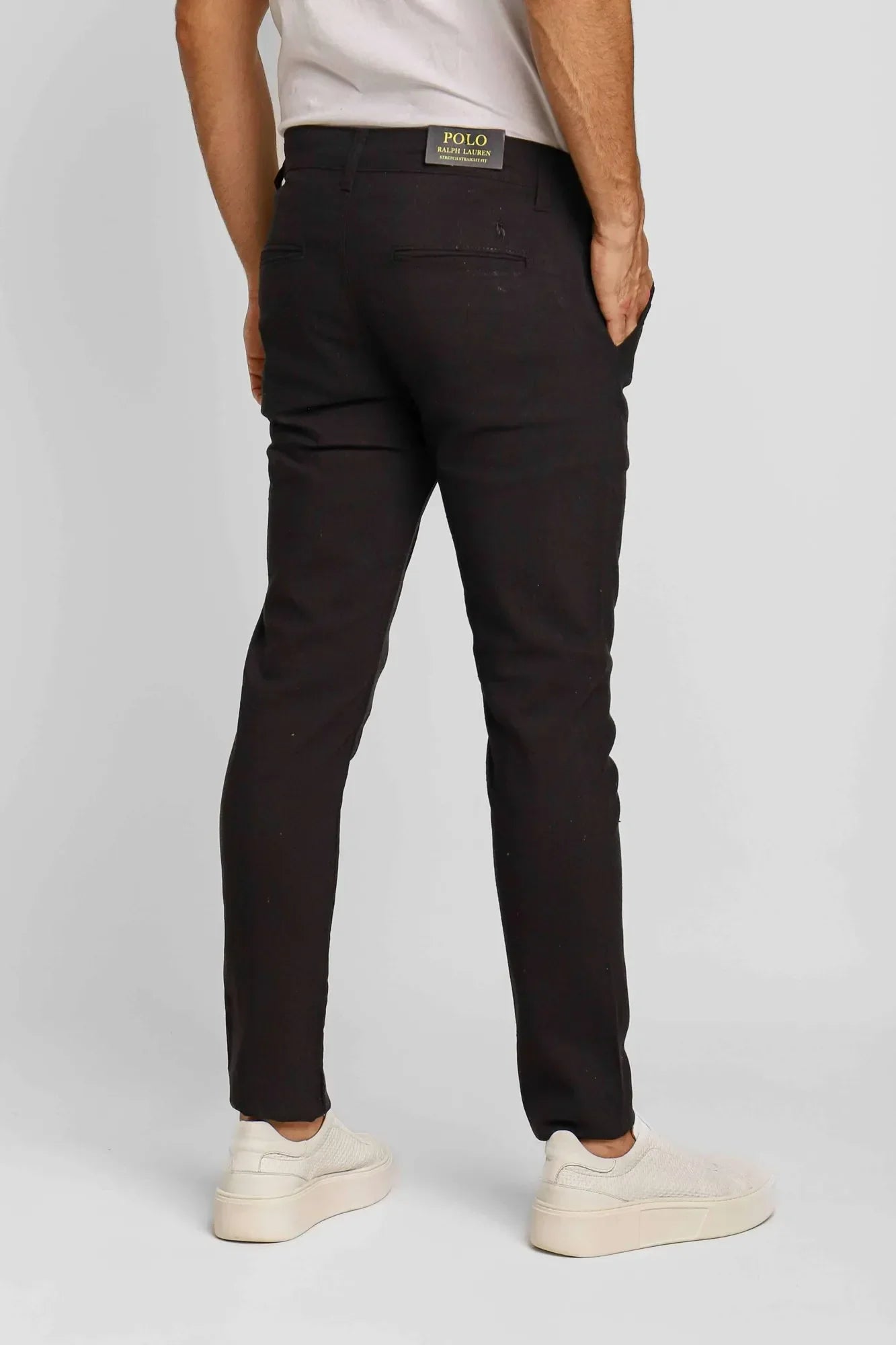 Calça Ralph Lauren Linho Straight Fit - Preta