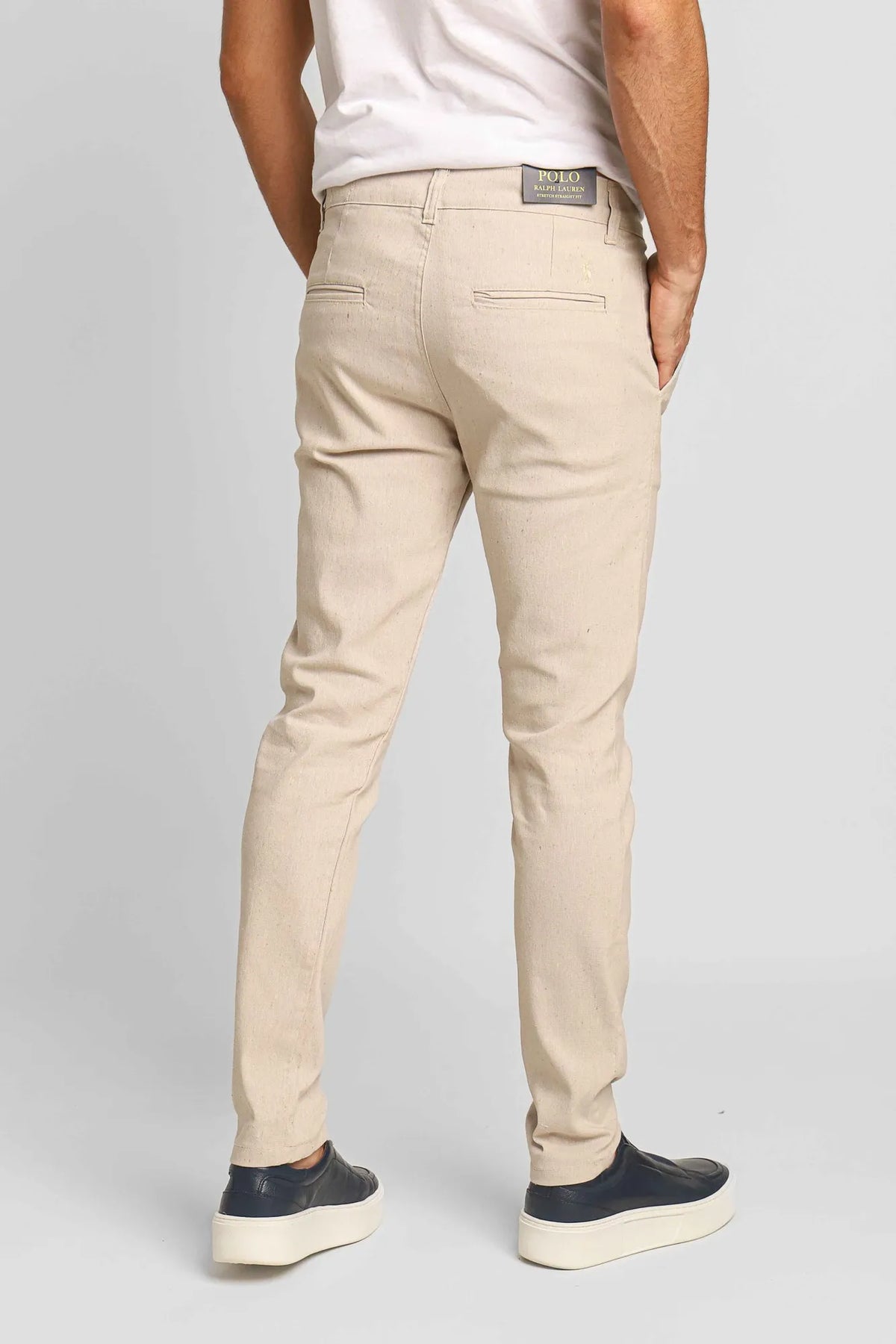 Calça Ralph Lauren Linho Straight Fit - Bege